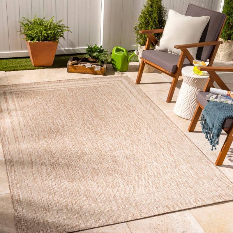 Livabliss Teppich »LENON«, rechteckig, 4 mm Höhe, Teppich In- /Outdoor Boho Jute-Optik, Balkon, Terrasse, Garten, Beige von Livabliss