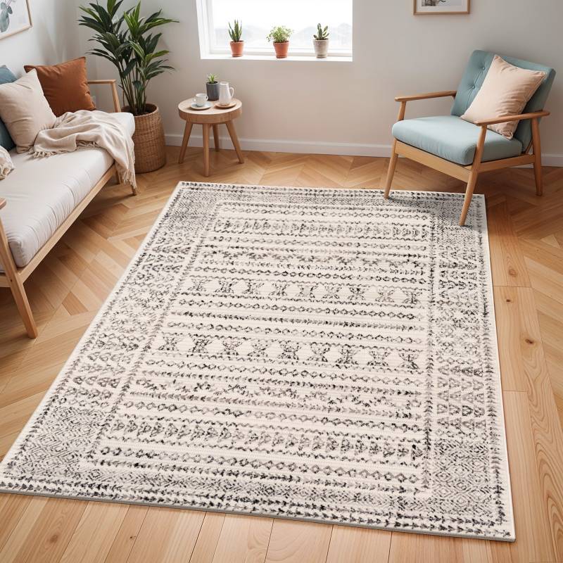 Livabliss Teppich »IPOH«, rechteckig, 11 mm Höhe, Skandinavischer Teppich, Kurzflor Boho-Wohnzimmerteppich, Läufer von Livabliss