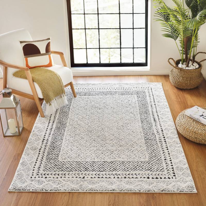 Livabliss Teppich »MONACO«, rechteckig, 14 mm Höhe, Skandinavischer Teppich, Kurzflor Boho-Wohnzimmerteppich von Livabliss
