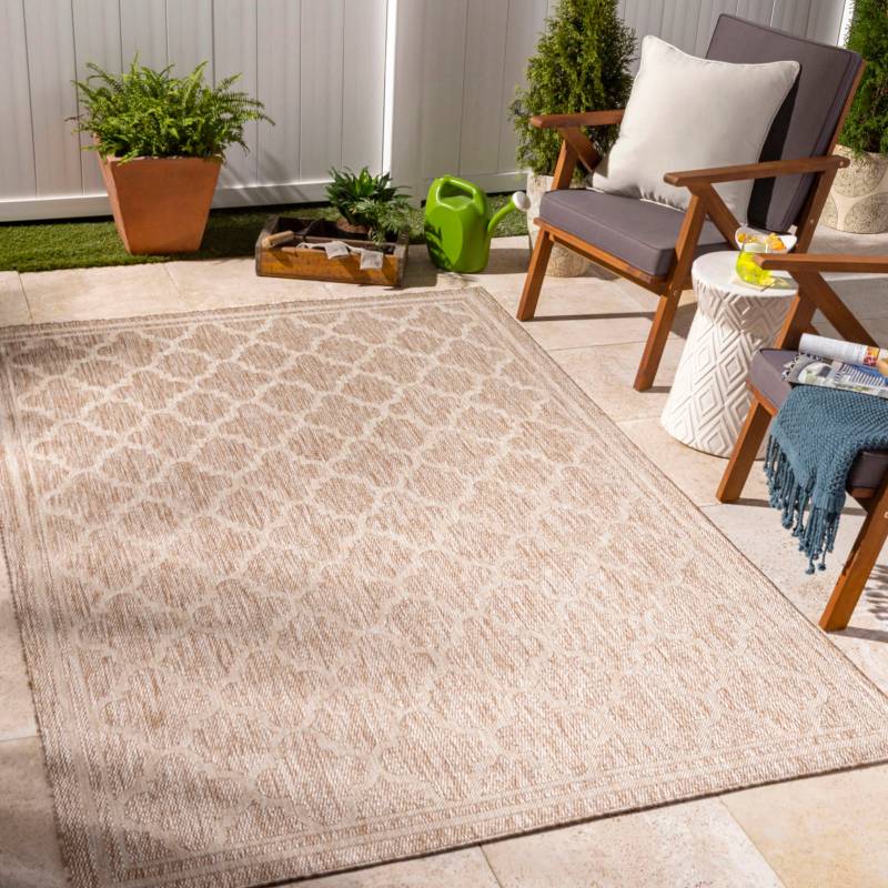 Livabliss Teppich »ORAN«, rechteckig, 4 mm Höhe, Teppich In- /Outdoor Boho Jute-Optik, Balkon, Terrasse, Garten, Beige von Livabliss