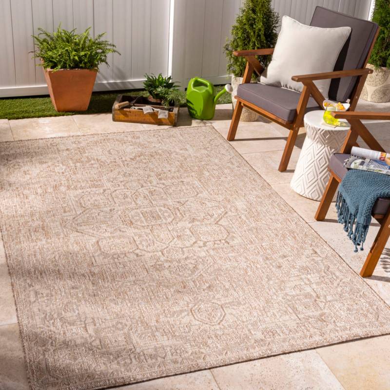 Livabliss Teppich »LEMARK«, rechteckig, 4 mm Höhe, Teppich In- /Outdoor Boho Jute-Optik, Balkon, Terrasse, Garten, Beige von Livabliss