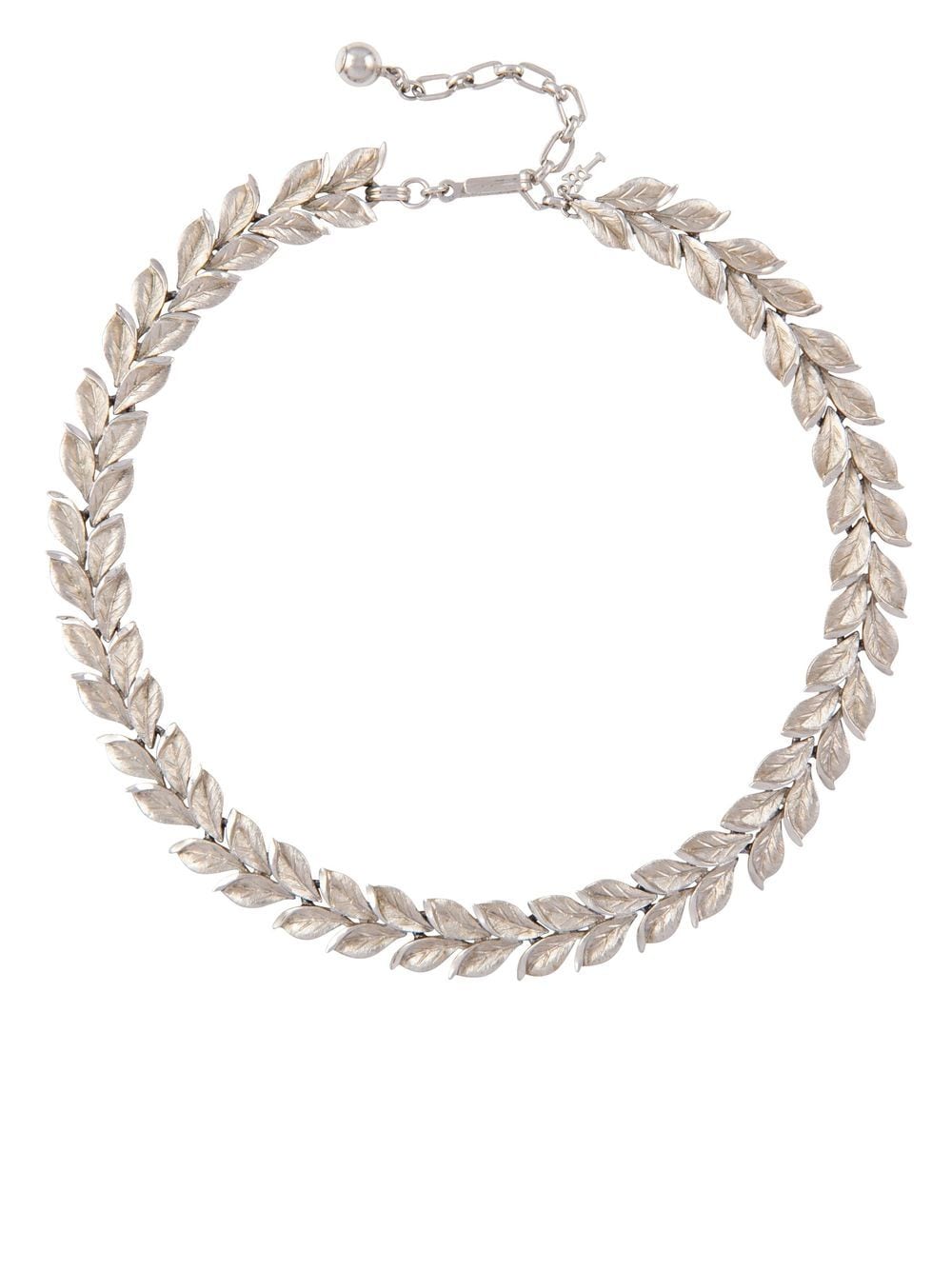 Susan Caplan Vintage 1960s Trifari leaf design articulated link necklace - Silver von Susan Caplan Vintage
