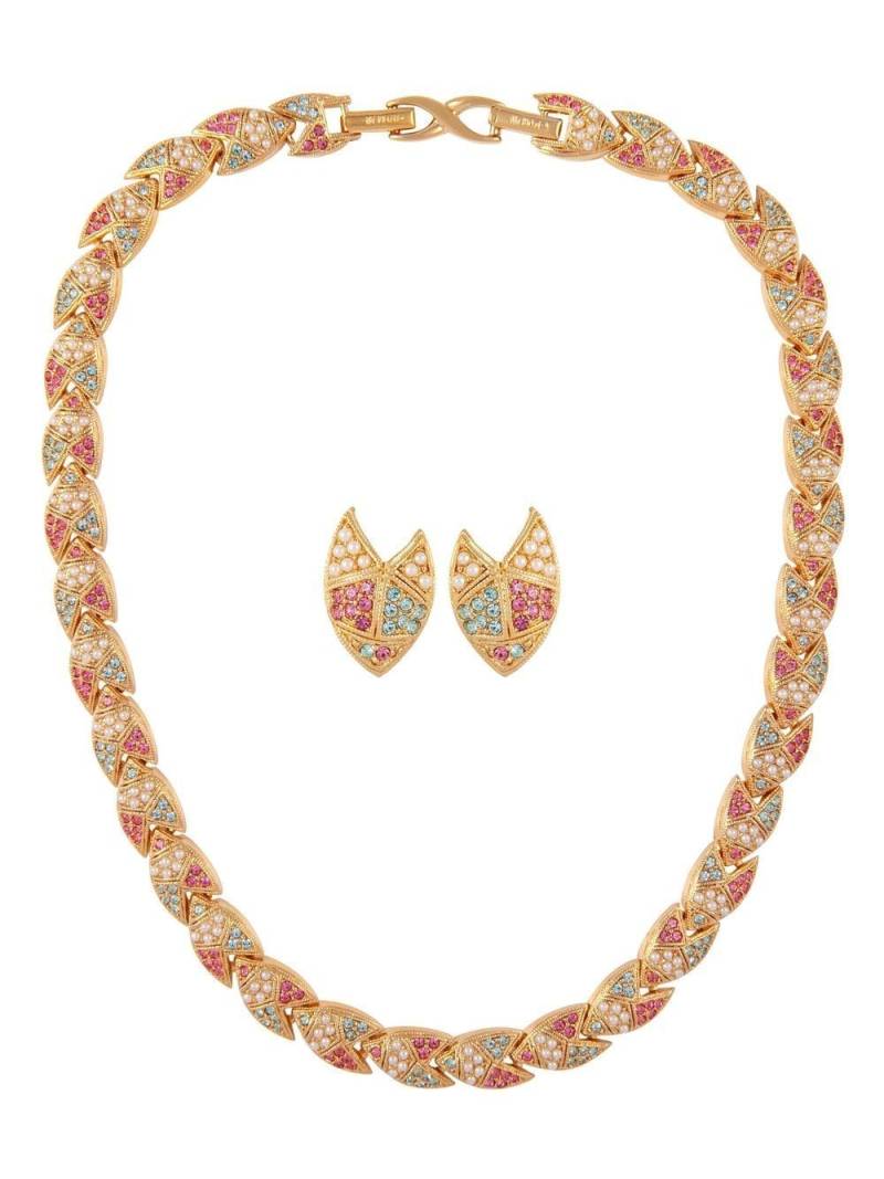 Susan Caplan Vintage 1980s D'Orlan Swarovski crystals earrings and necklace set - Gold von Susan Caplan Vintage