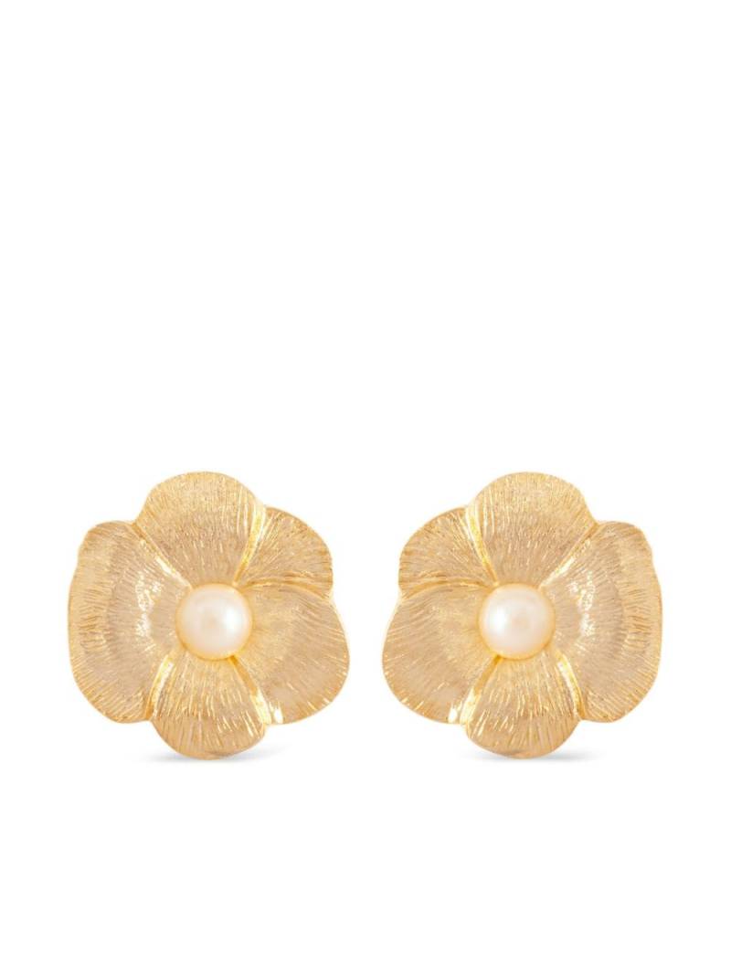 Susan Caplan Vintage 1980s floral stud earrings - Gold von Susan Caplan Vintage