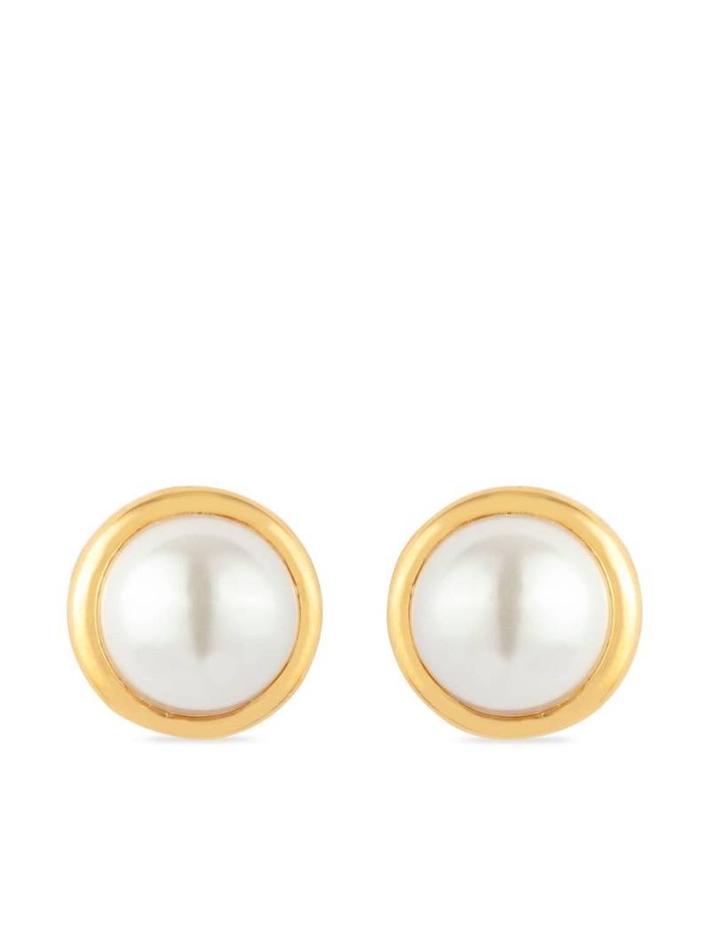 Susan Caplan Vintage 1980s pearl-embellished earrings - Gold von Susan Caplan Vintage