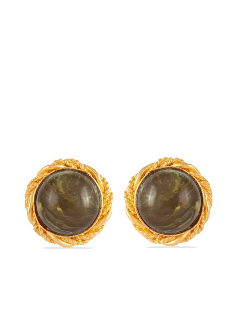 Susan Caplan Vintage 1980s stone-embellished clip-on earrings - Gold von Susan Caplan Vintage