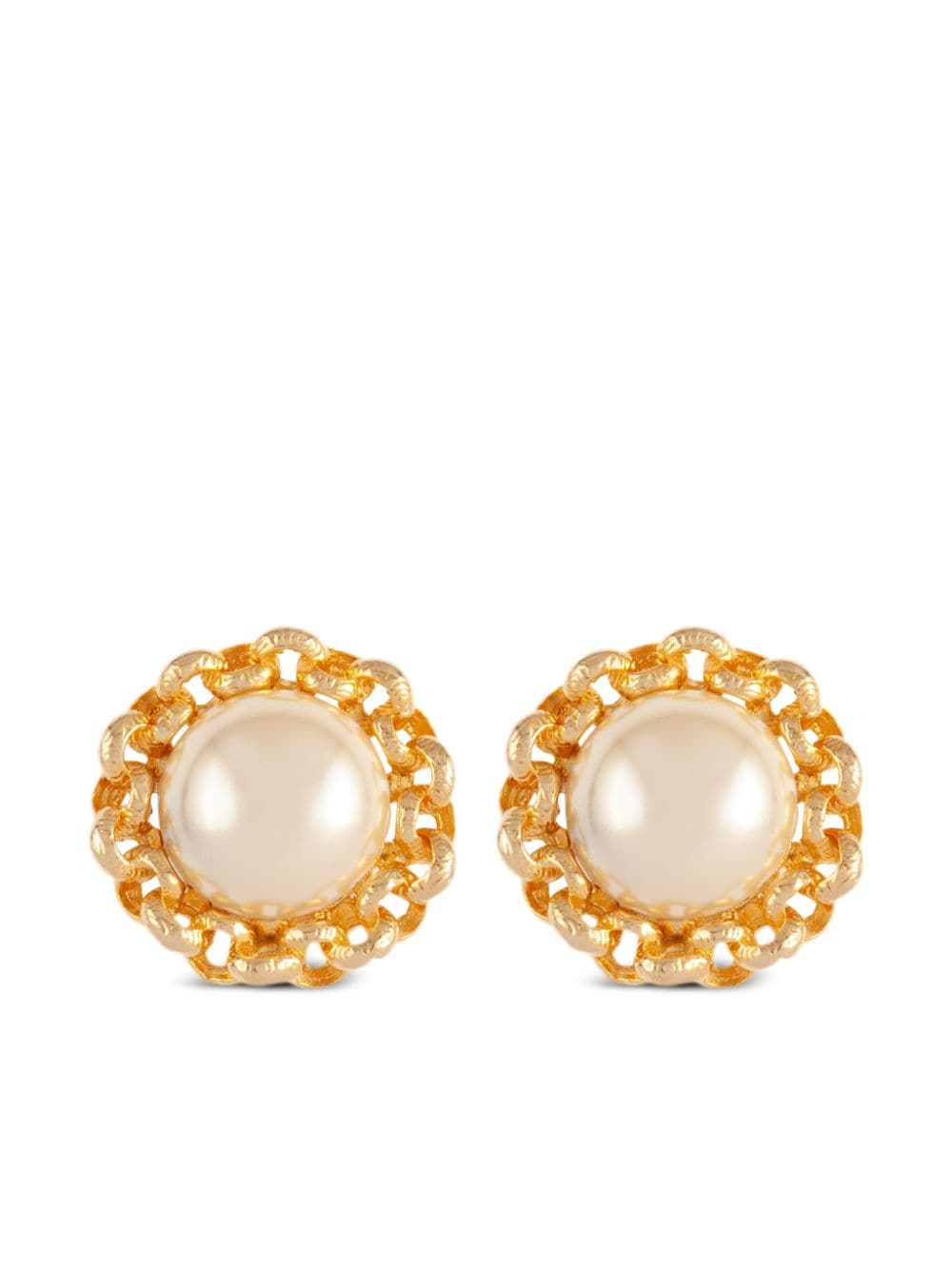 Susan Caplan Vintage 1990s faux-pearl clip-on earrings - Gold von Susan Caplan Vintage