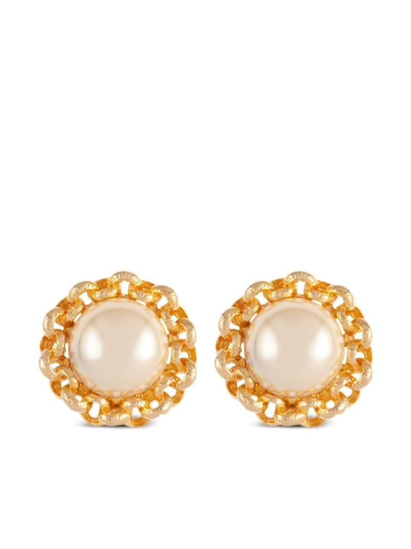 Susan Caplan Vintage 1990s faux-pearl clip-on earrings - Gold von Susan Caplan Vintage