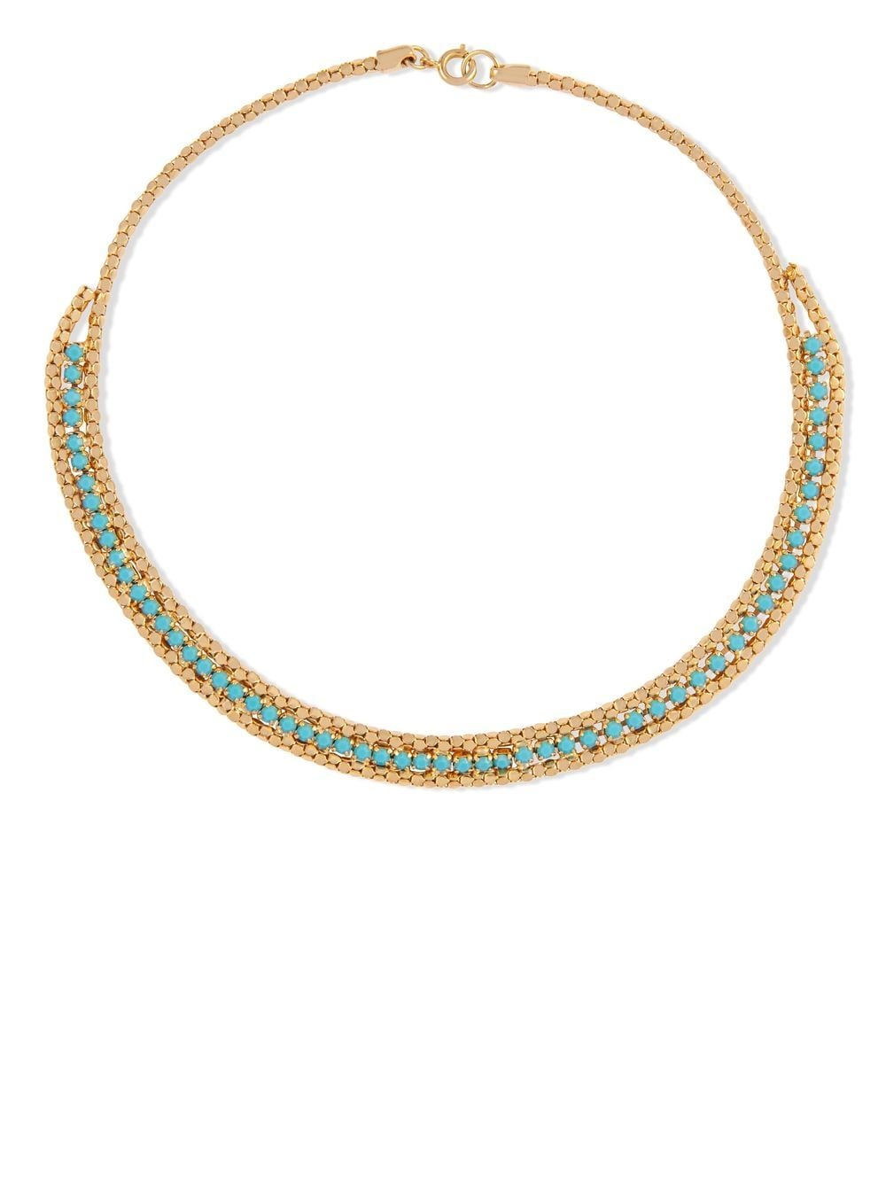 Susan Caplan Vintage 1990s faux turquoise necklace - Gold von Susan Caplan Vintage