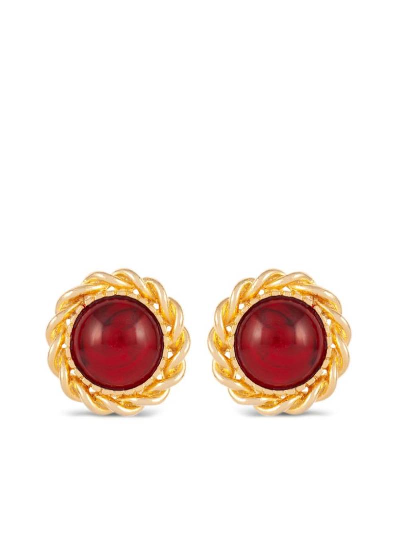 Susan Caplan Vintage 1990s marbled clip-on earrings - Red von Susan Caplan Vintage