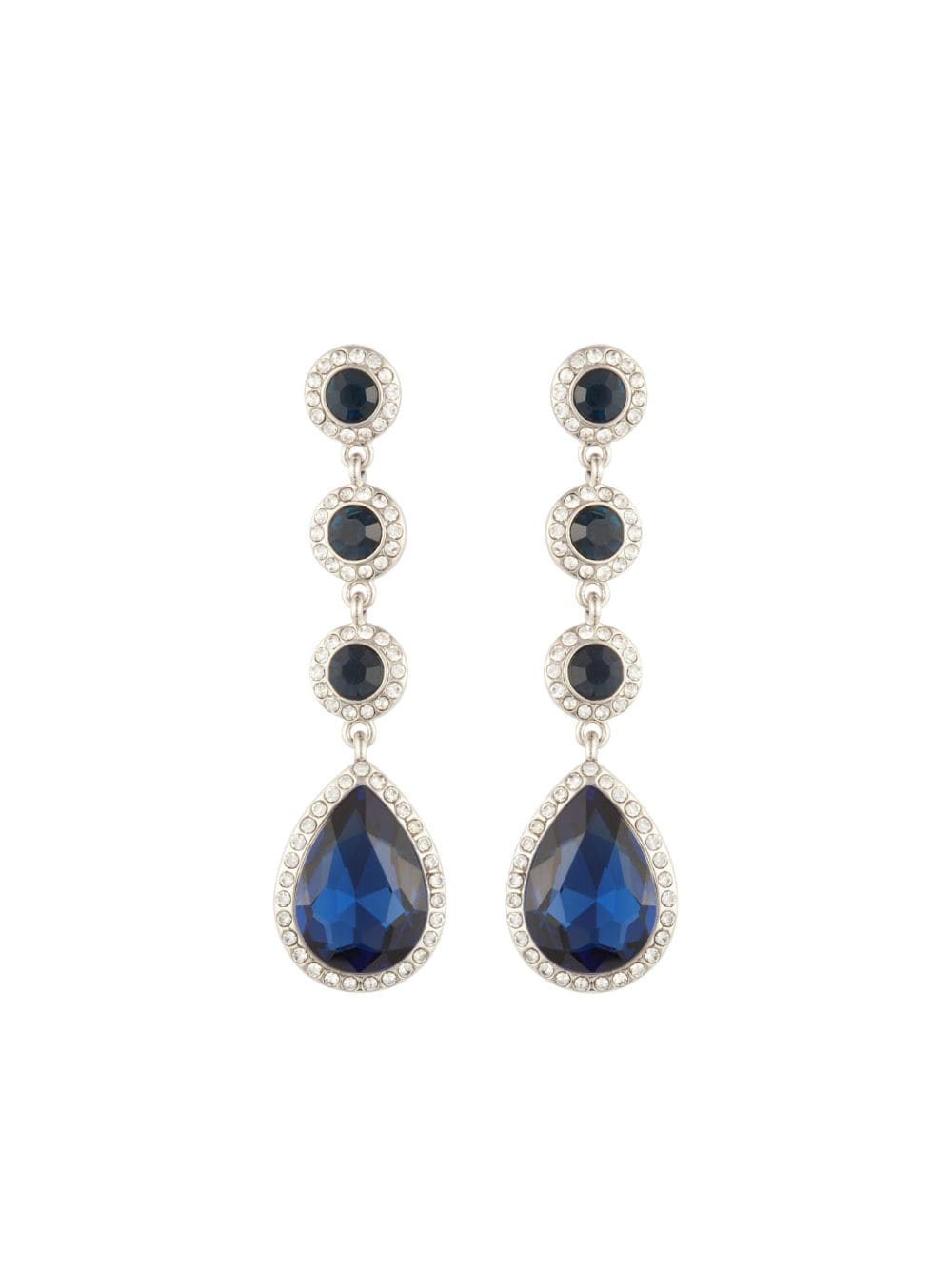Susan Caplan Vintage Regal faux-sapphire chandelier earrings - Silver von Susan Caplan Vintage