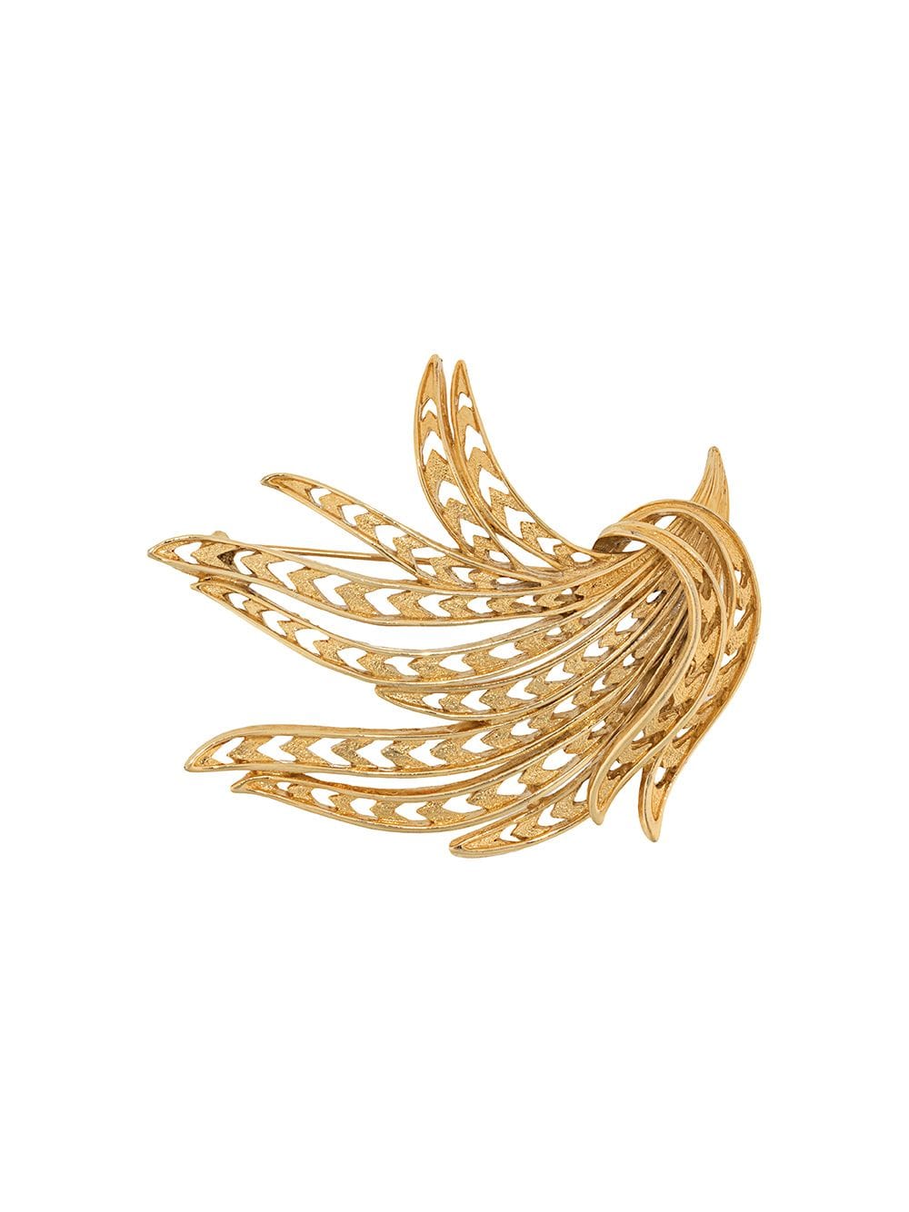 Susan Caplan Vintage textured leaf brooch - Gold von Susan Caplan Vintage