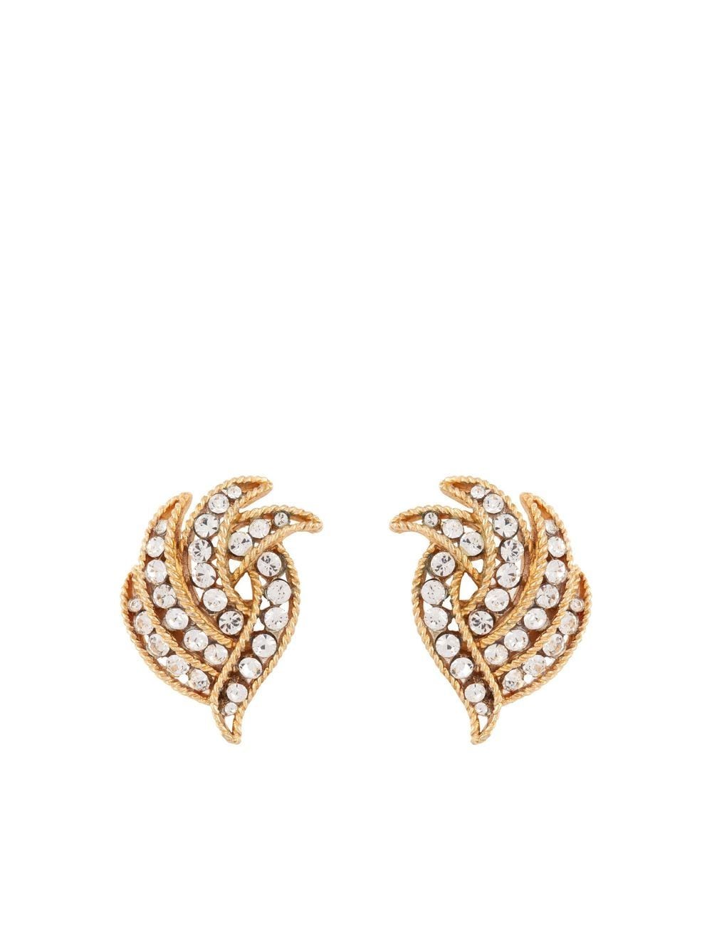 Susan Caplan Vintage x Trifari 1960s crystal-embellished earrings - Gold von Susan Caplan Vintage