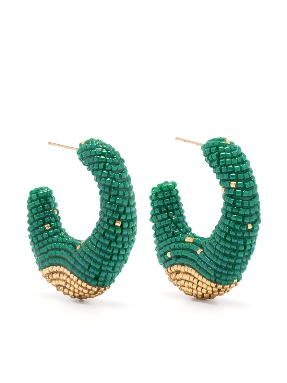 Susana Vega Torra beaded hoop earrings - Green