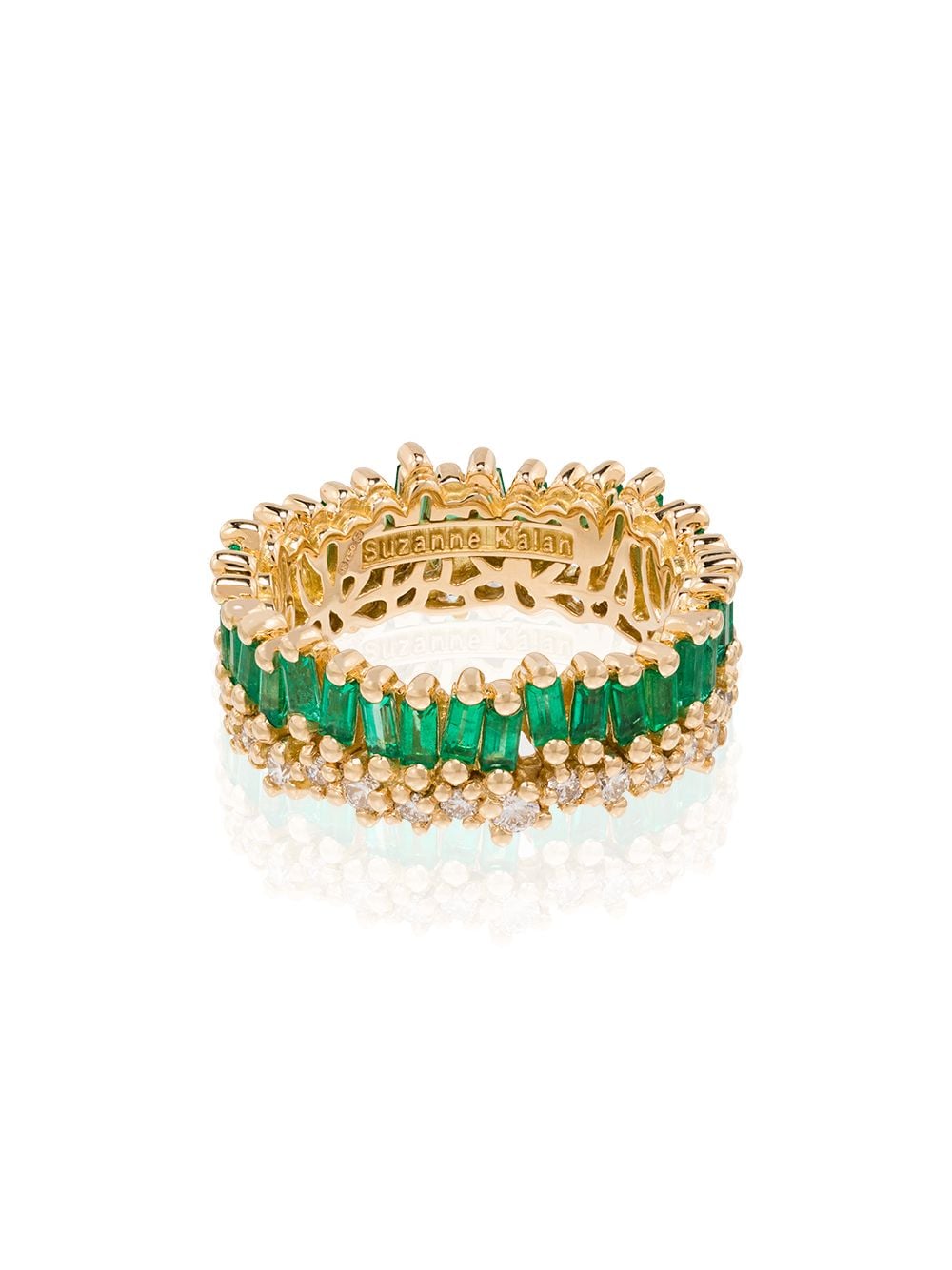 Suzanne Kalan 18kt yellow gold Princess emerald and diamond ring von Suzanne Kalan