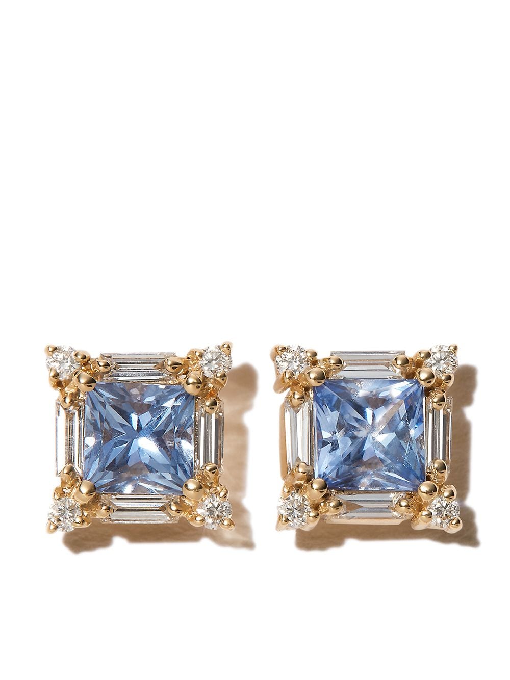 Suzanne Kalan 18K yellow gold sapphire diamond stud earrings von Suzanne Kalan
