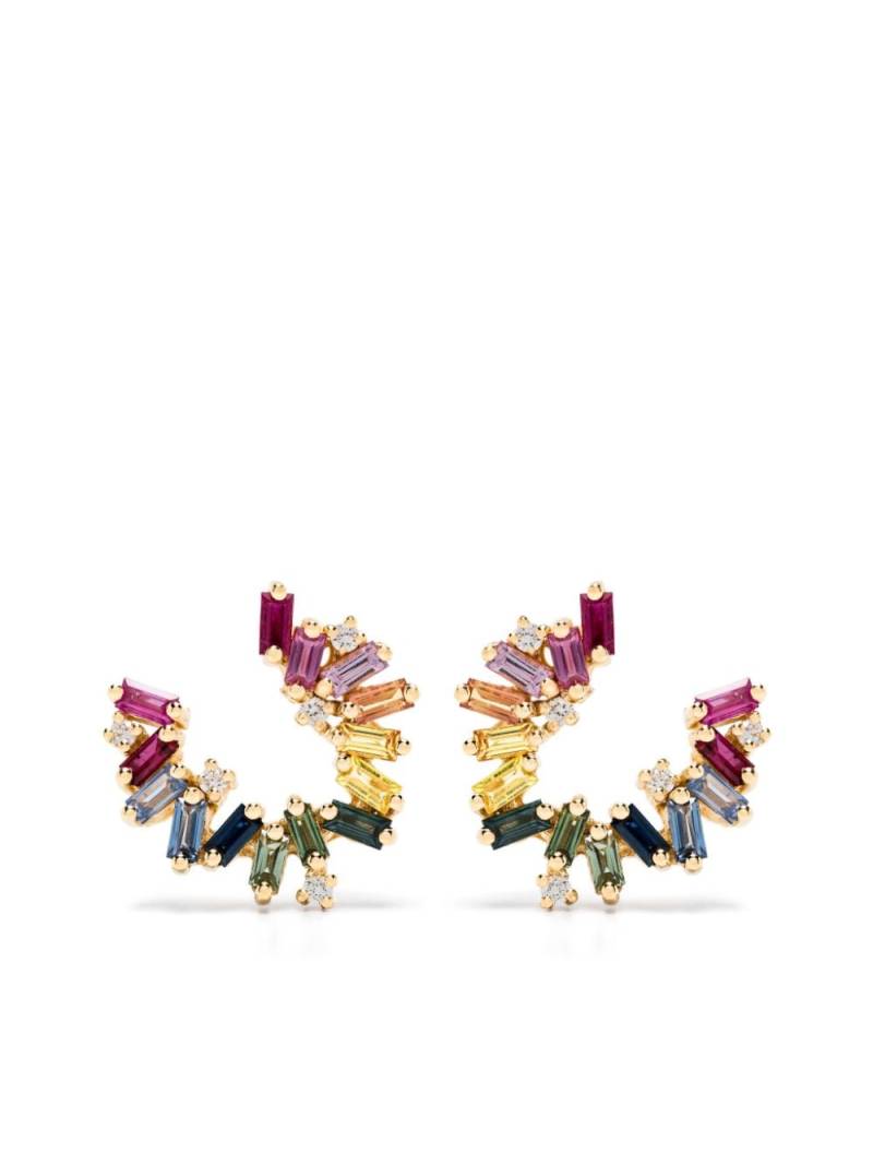 Suzanne Kalan 18kt gold Bold Burst sapphire and diamond earrings von Suzanne Kalan