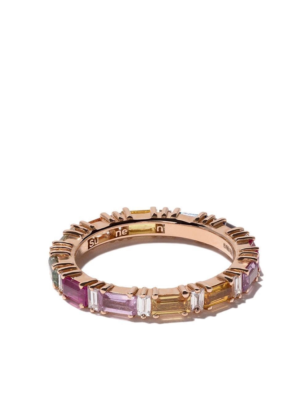 Suzanne Kalan 18kt rose gold, diamond and sapphire Rainbow Eternity band - Pink von Suzanne Kalan