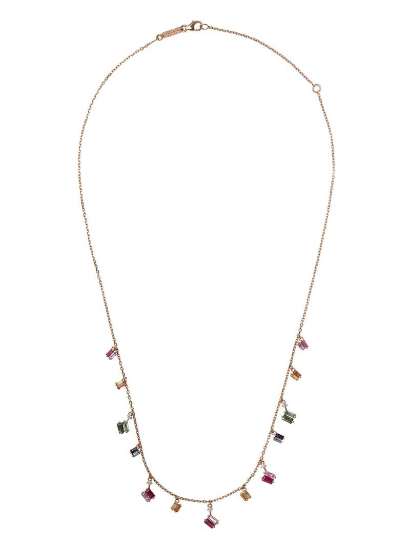 Suzanne Kalan 18kt rose gold, diamond and sapphire Rainbow Fireworks Dangle necklace - Pink von Suzanne Kalan