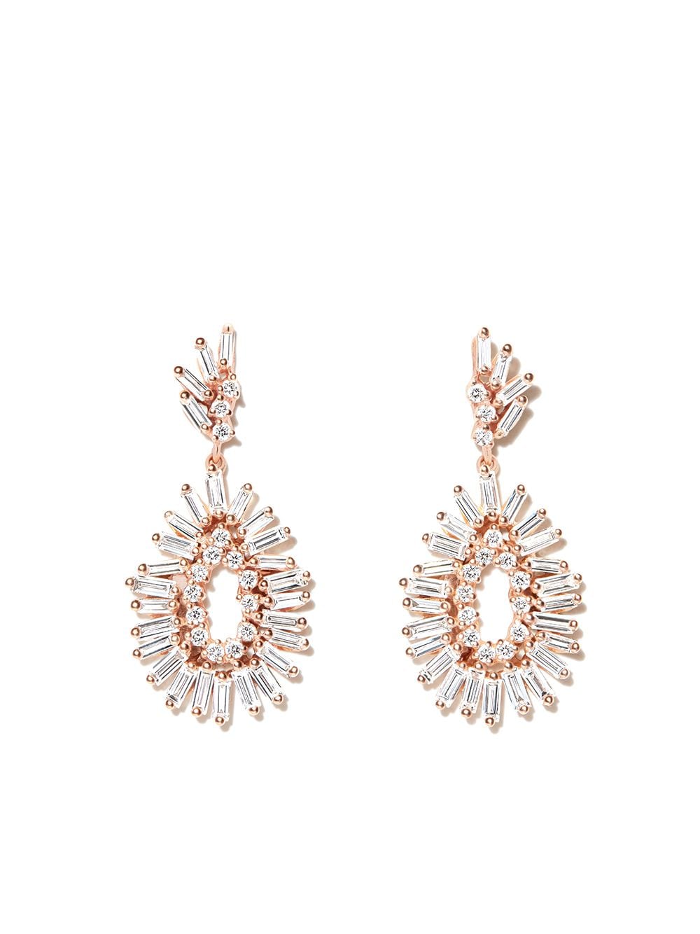 Suzanne Kalan 18kt rose gold diamond drop earrings - Pink von Suzanne Kalan