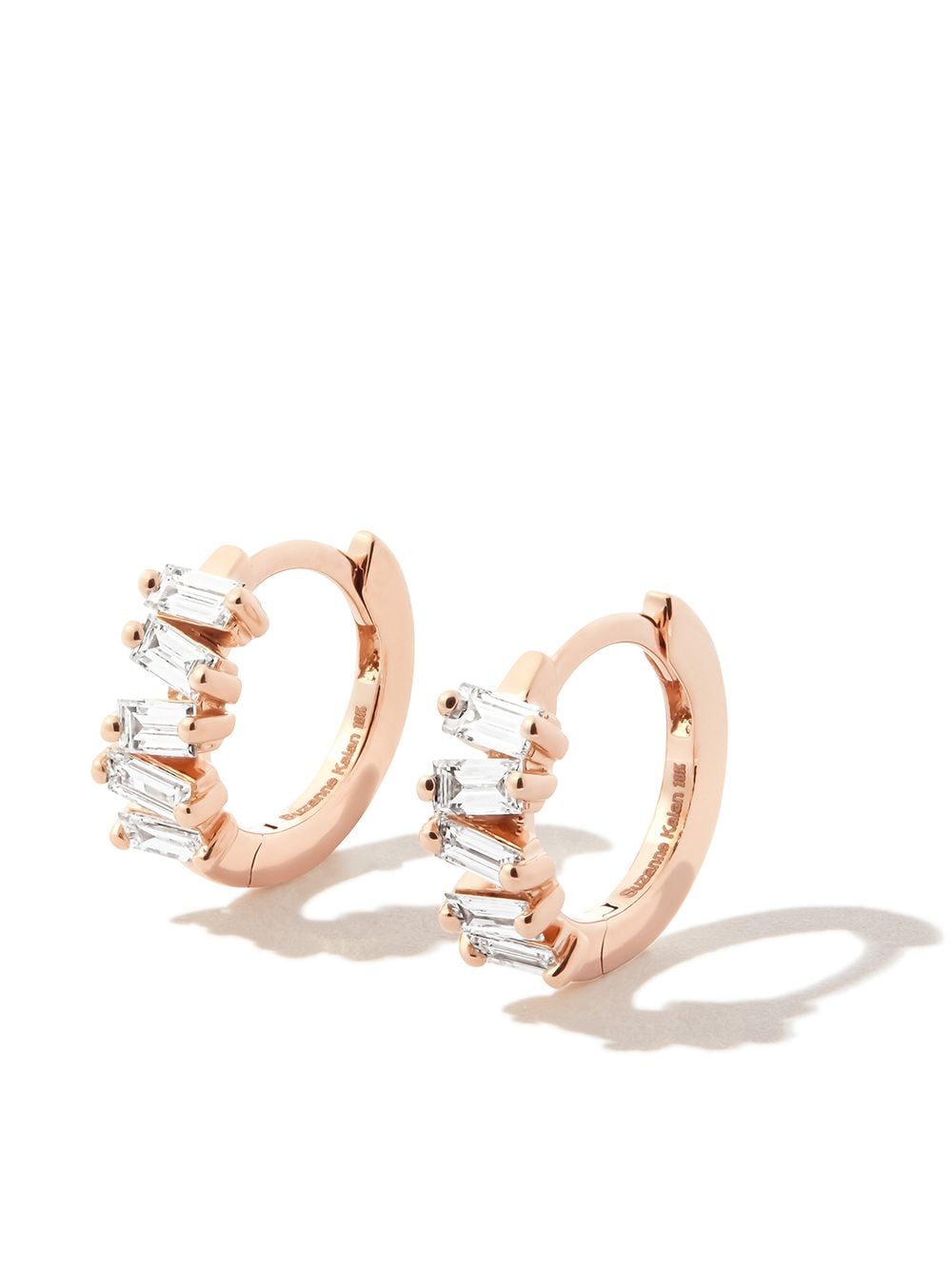 Suzanne Kalan 18kt rose gold diamond huggie earrings - Pink von Suzanne Kalan