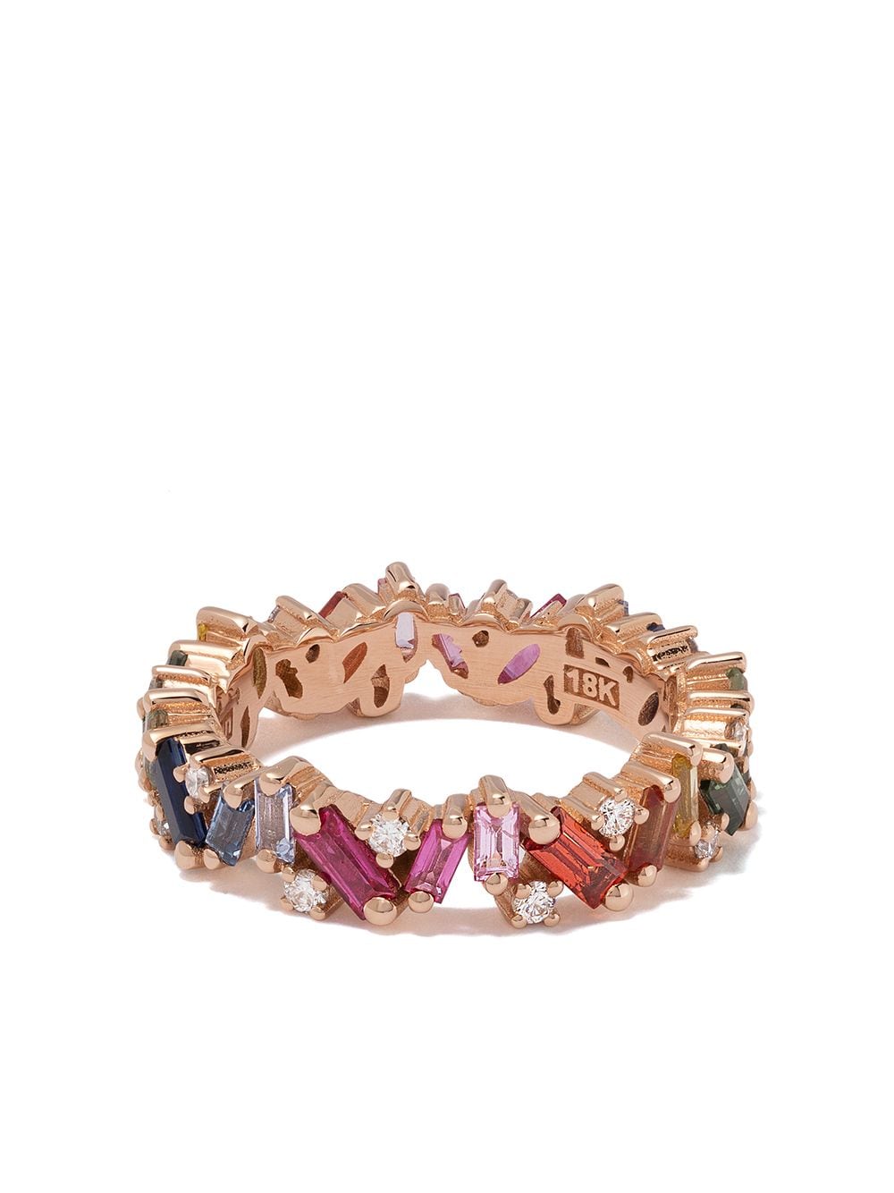 Suzanne Kalan 18kt rose gold diamond sapphire Rainbow Eternity band ring - Multicolour von Suzanne Kalan