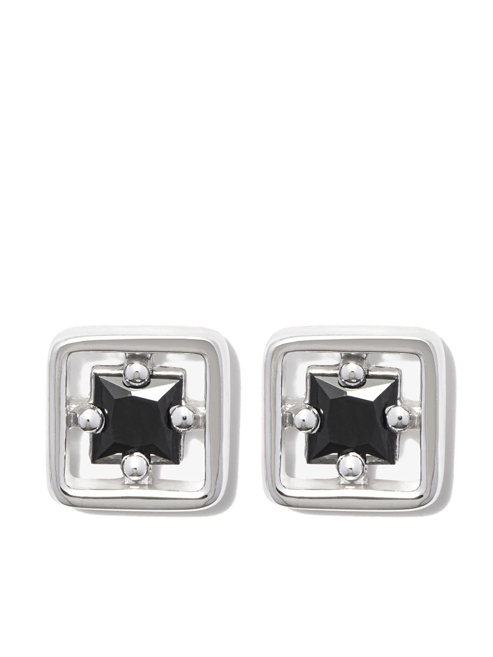 Suzanne Kalan 18kt white gold Inlay black sapphire stud earrings - Silver von Suzanne Kalan