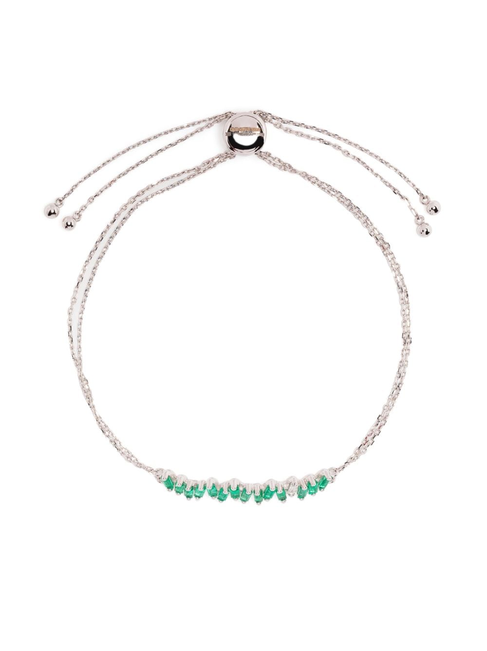 Suzanne Kalan 18kt white gold Pulley emerald and diamond bracelet - Green von Suzanne Kalan