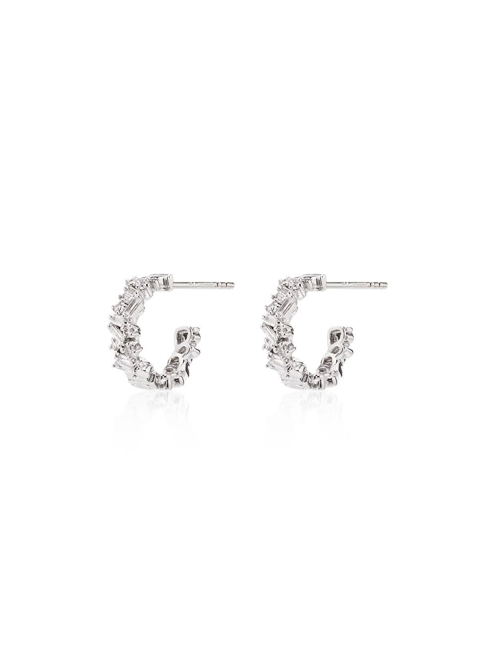 Suzanne Kalan 18kt white gold and diamond hoop earrings von Suzanne Kalan