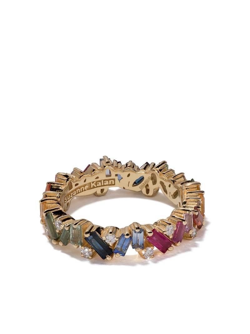 Suzanne Kalan 18kt yellow gold, diamond and sapphire Eternity Rainbow band von Suzanne Kalan