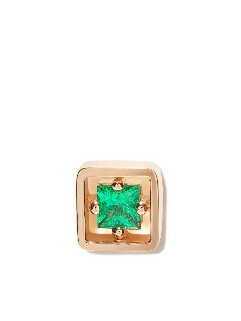 Suzanne Kalan 18kt yellow gold Inlay emerald stud earring von Suzanne Kalan