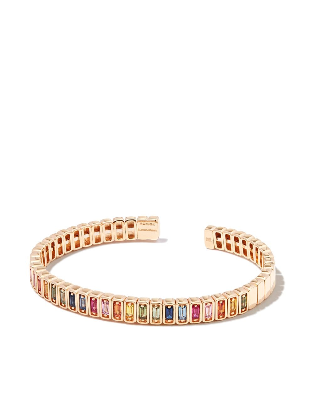 Suzanne Kalan 18kt yellow gold Inlay rainbow sapphire cuff von Suzanne Kalan