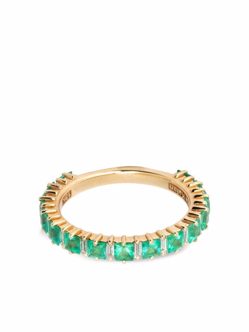 Suzanne Kalan 18kt yellow gold emerald and diamond band ring von Suzanne Kalan