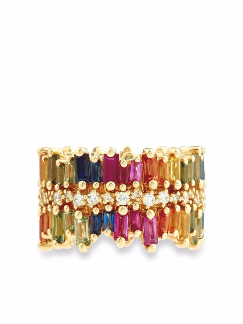 Suzanne Kalan 18kt yellow gold sapphire triple row eternity band von Suzanne Kalan