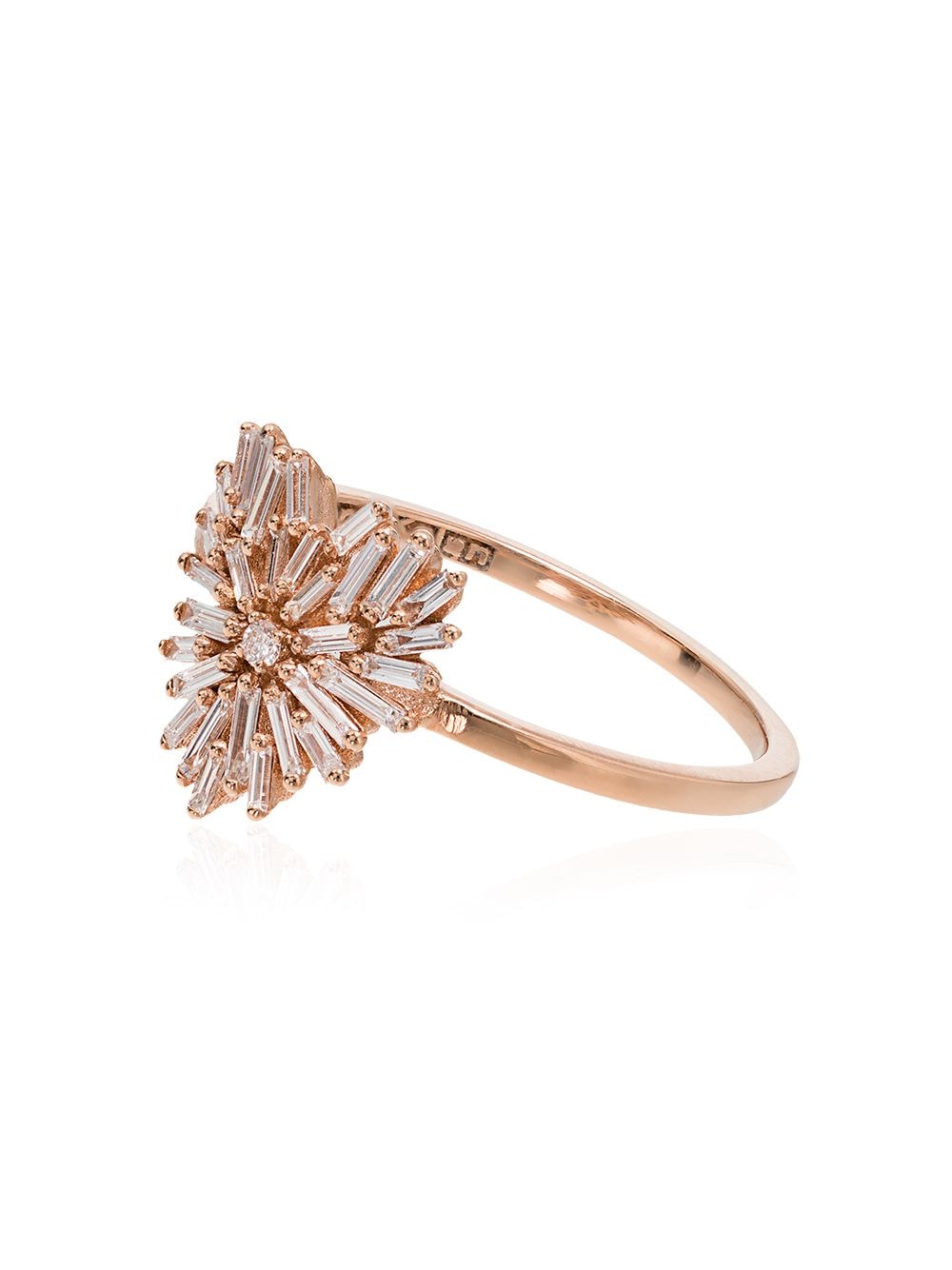 Suzanne Kalan white and rose gold mini heart firework diamond ring - Pink von Suzanne Kalan