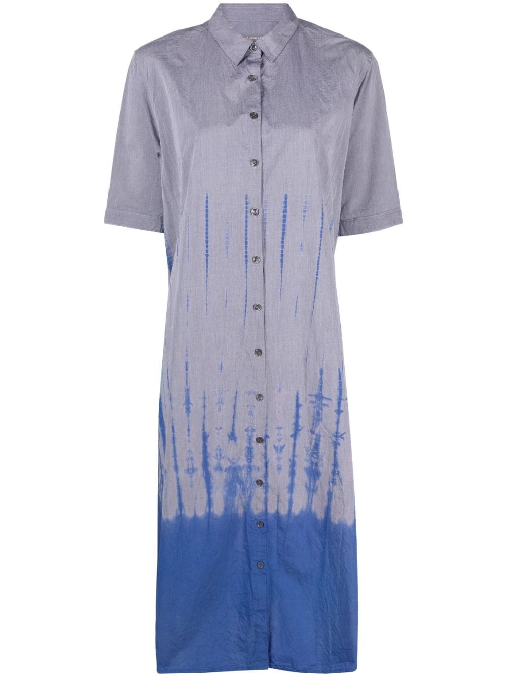 Suzusan Shibori chambray shirtdress - Grey von Suzusan