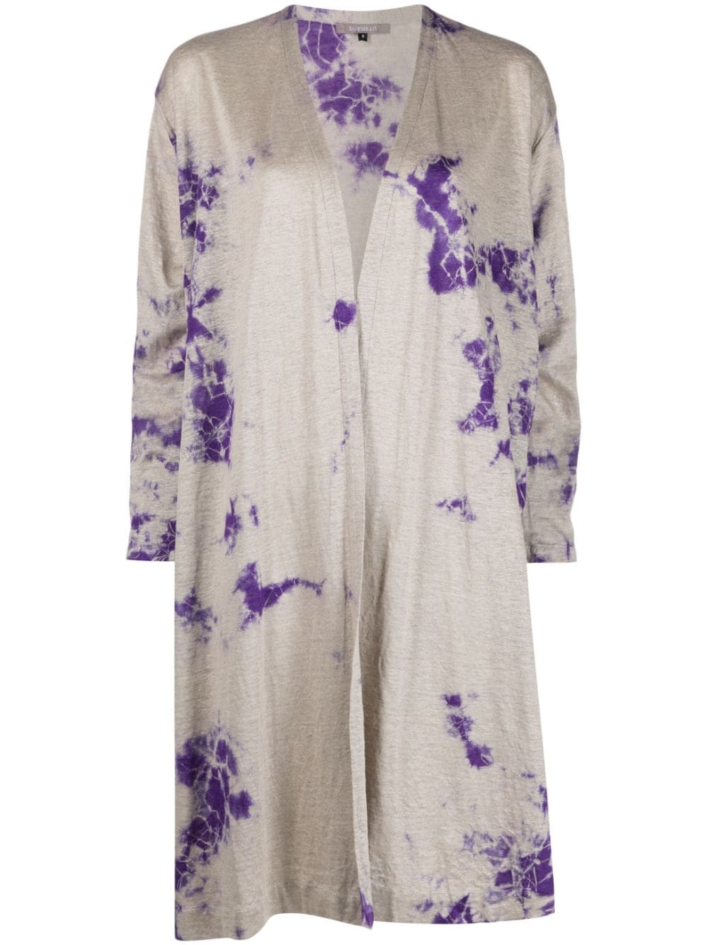 Suzusan abstract-print linen gown - Neutrals von Suzusan