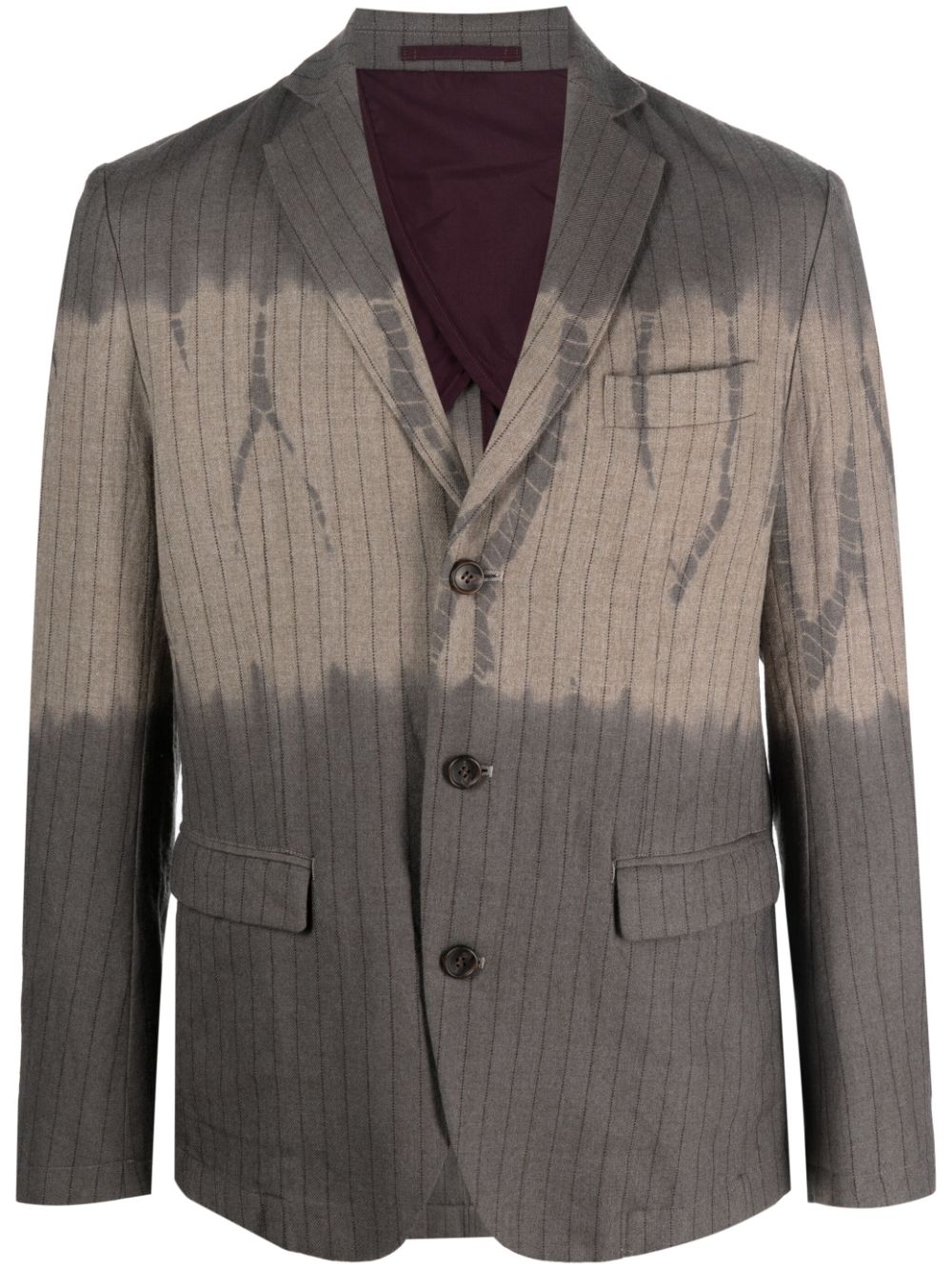 Suzusan bleached pinstriped wool blazer - Grey von Suzusan
