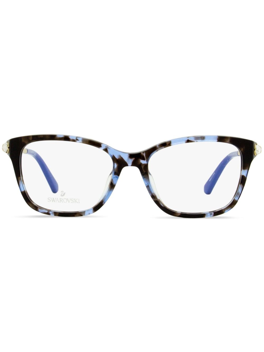 Swarovski 5350 tortoiseshell square frame glasses - Blue von Swarovski