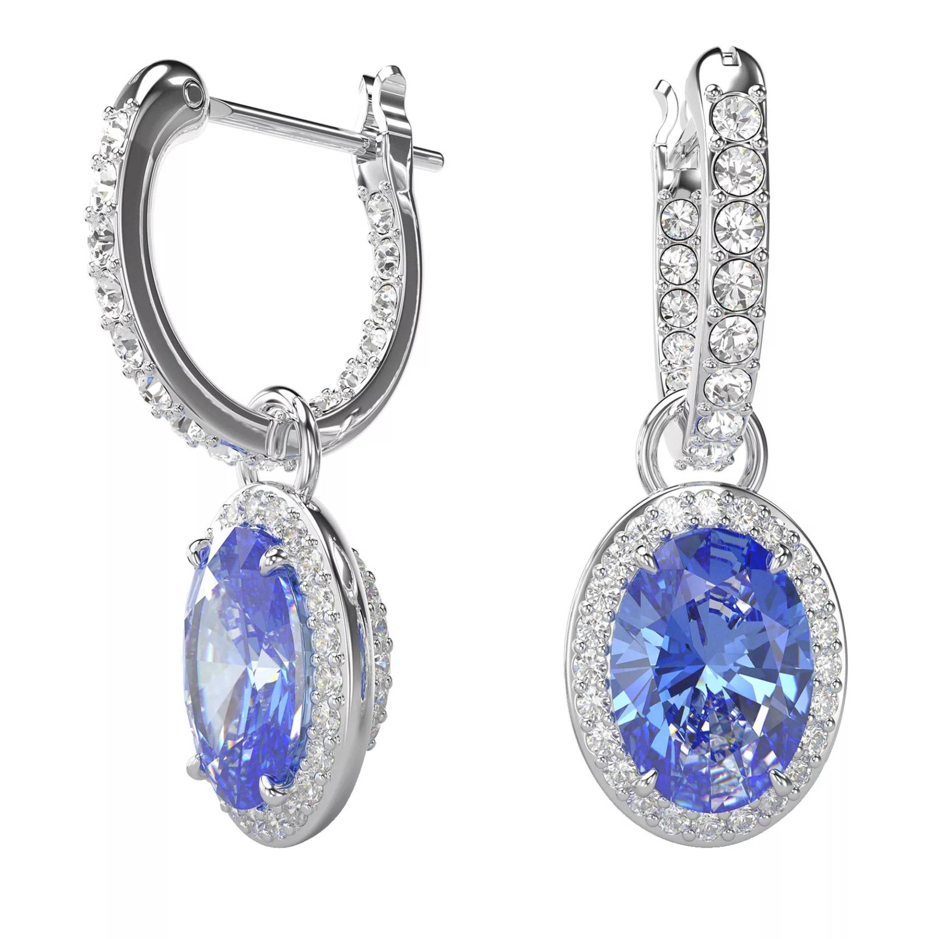 Swarovski Armbanduhr - Constella drop earrings, Oval cut, Rhodium plated - Gr. unisize - in Blau - für Damen von Swarovski
