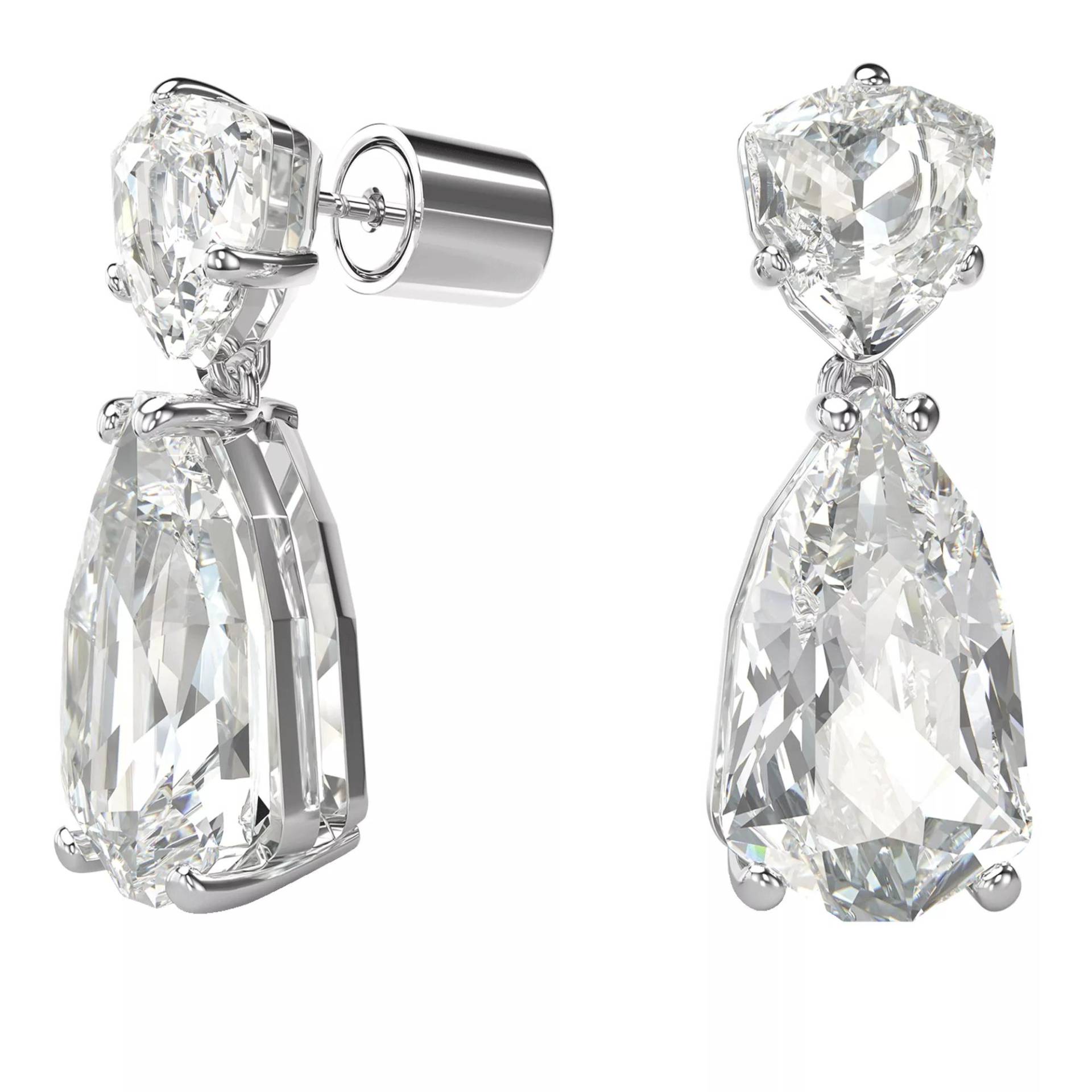Swarovski Armbanduhr - Mesmera drop earrings, Mixed cuts, Rhodium plated - Gr. unisize - in Weiß - für Damen von Swarovski