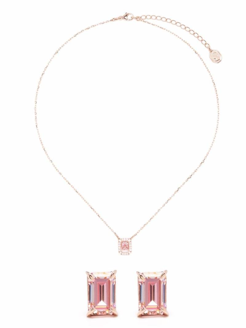 Swarovski Millenia octagon cut necklace and earrings set - Pink von Swarovski