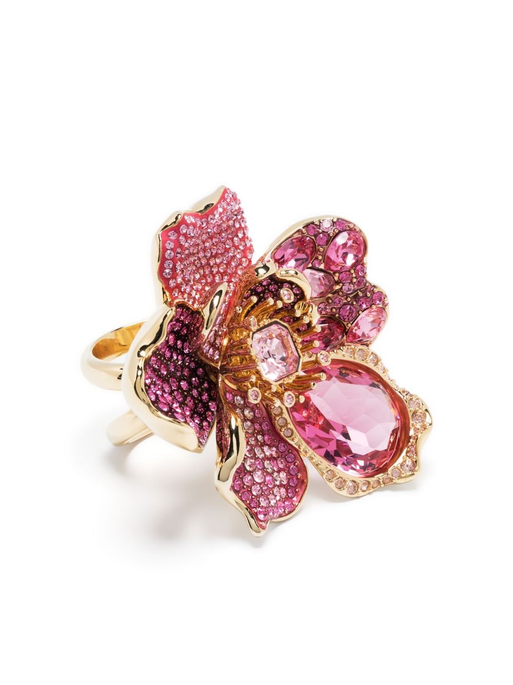 Swarovski crystal-embellished flower ring - Gold von Swarovski