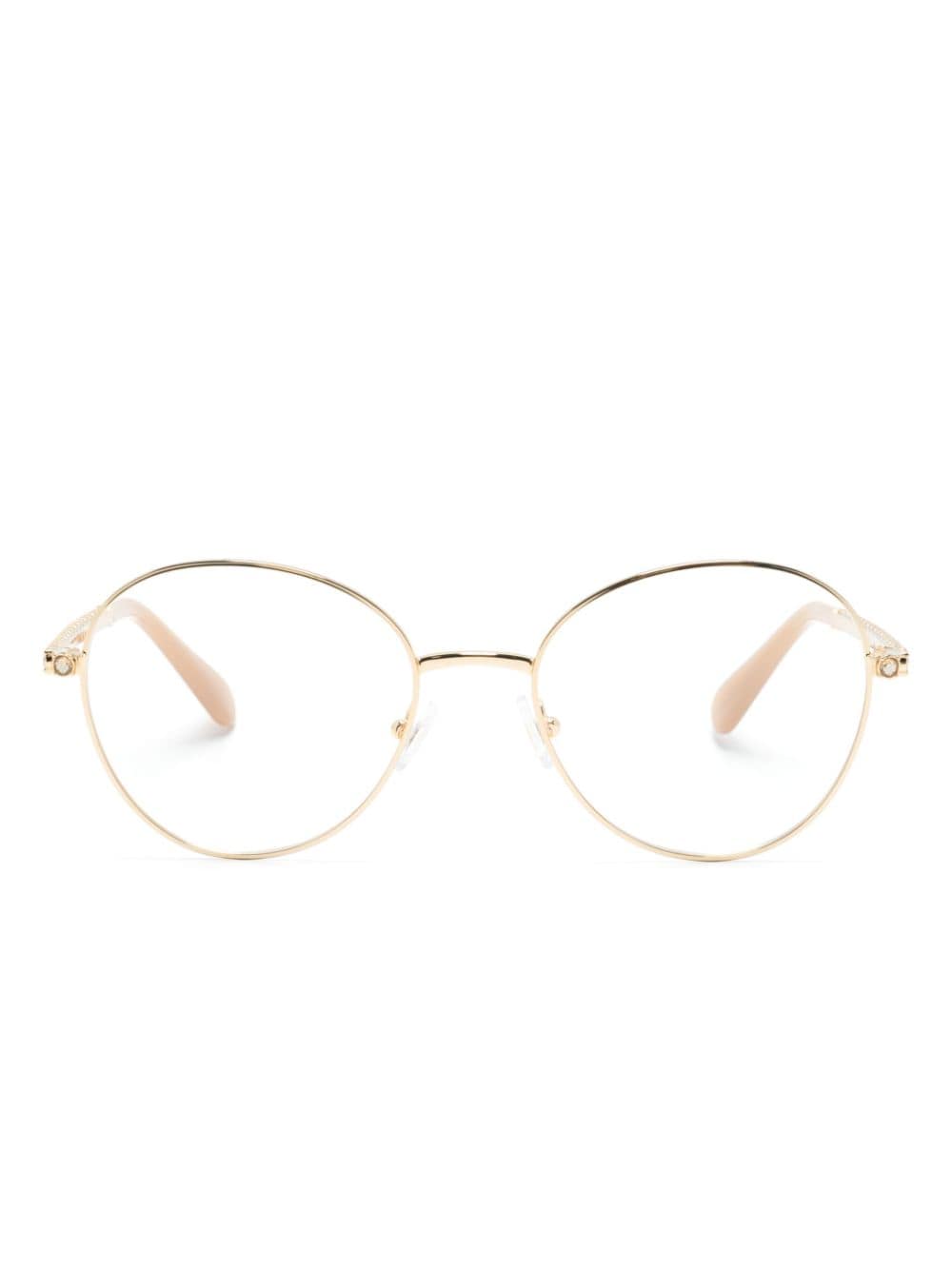 Swarovski crystal-embellished round-frame glasses - Gold von Swarovski