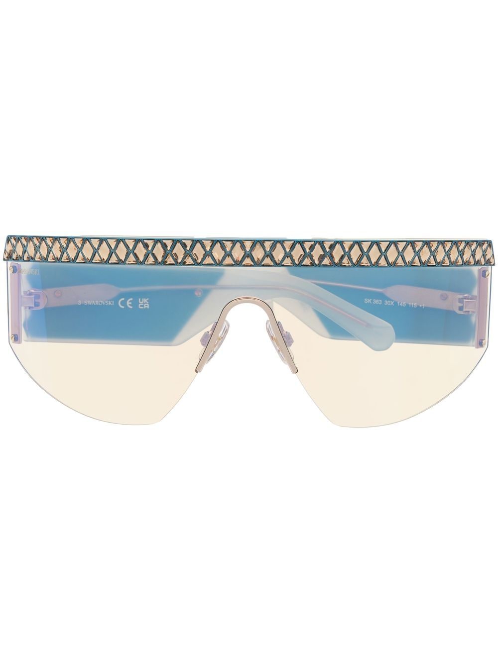 Swarovski crystal-embellished square frame sunglasses - Blue von Swarovski