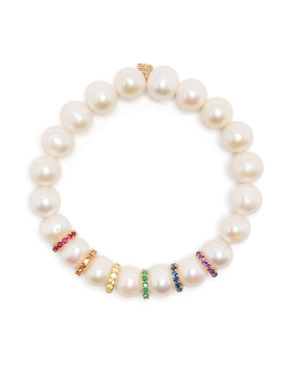 Sydney Evan 14kt yellow gold multi-stone pearl bracelet - White von Sydney Evan