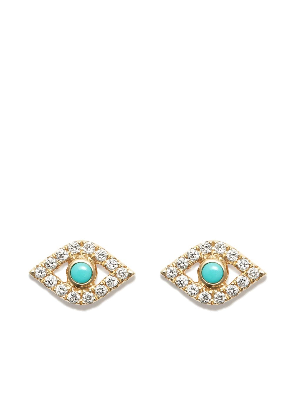 Sydney Evan 14kt yellow gold Evil Eye stud earrings von Sydney Evan