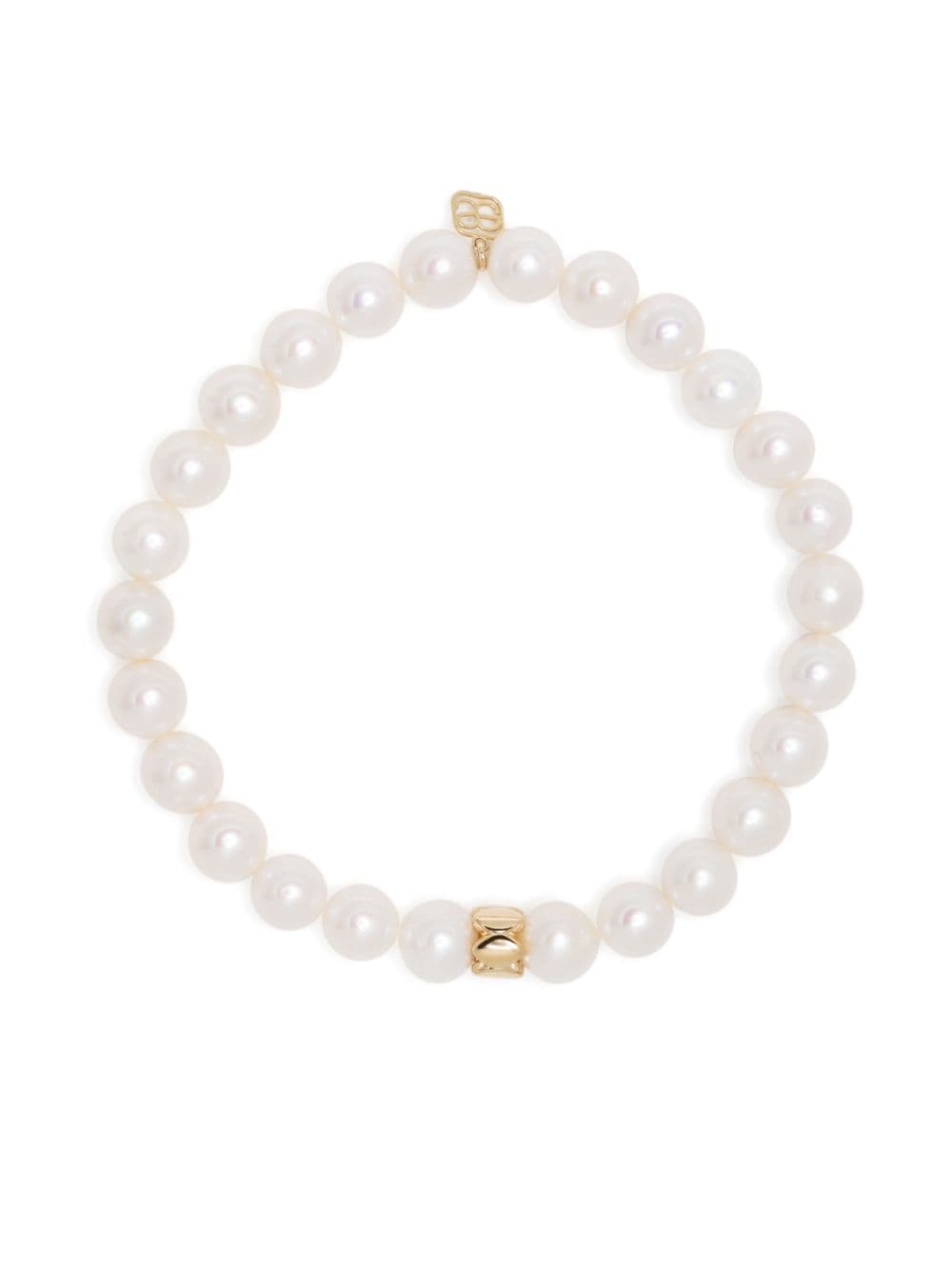 Sydney Evan 14kt yellow gold Marquise Rondelle pearl bracelet - White von Sydney Evan