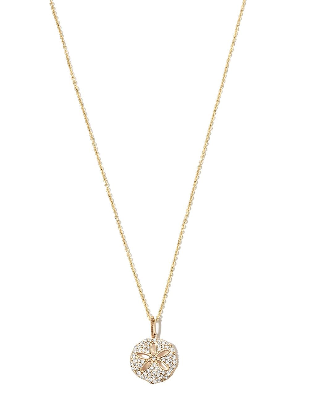 Sydney Evan 14kt yellow gold Sand Dollar diamond pendant necklace von Sydney Evan