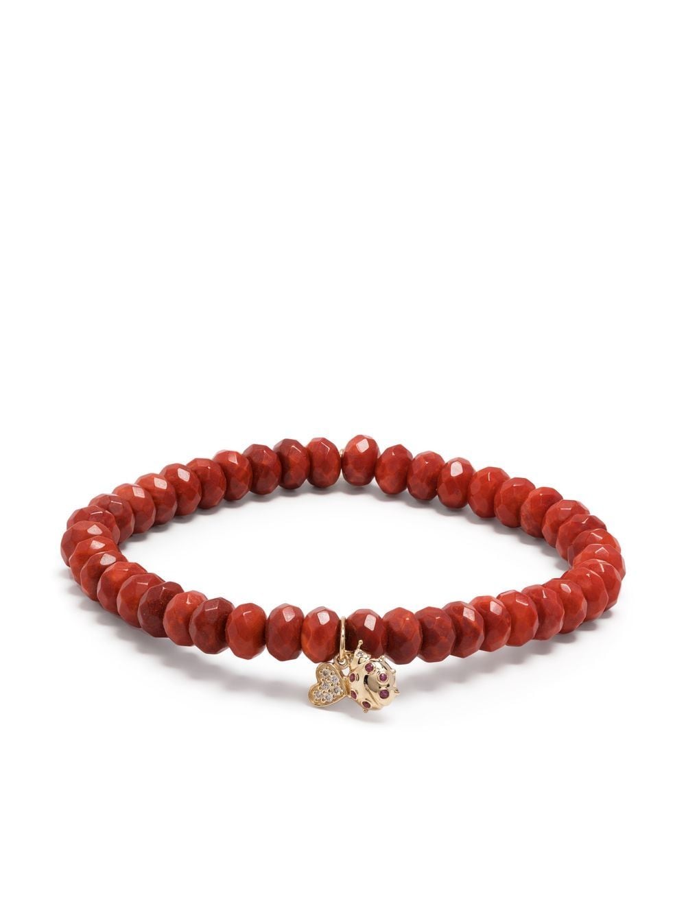 Sydney Evan 14kt yellow gold coral beaded bracelet - Red von Sydney Evan